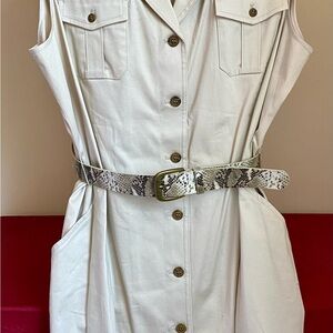 Jones New York Cream Button-Up Dress